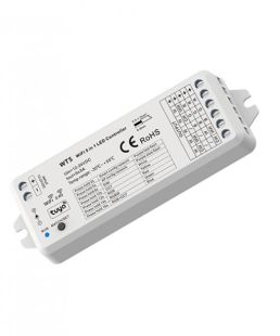 LED CONTROLLER 5 CANALI RGB, RGBW, RGB+CCT, BIANCO DIN. O MONOCR.